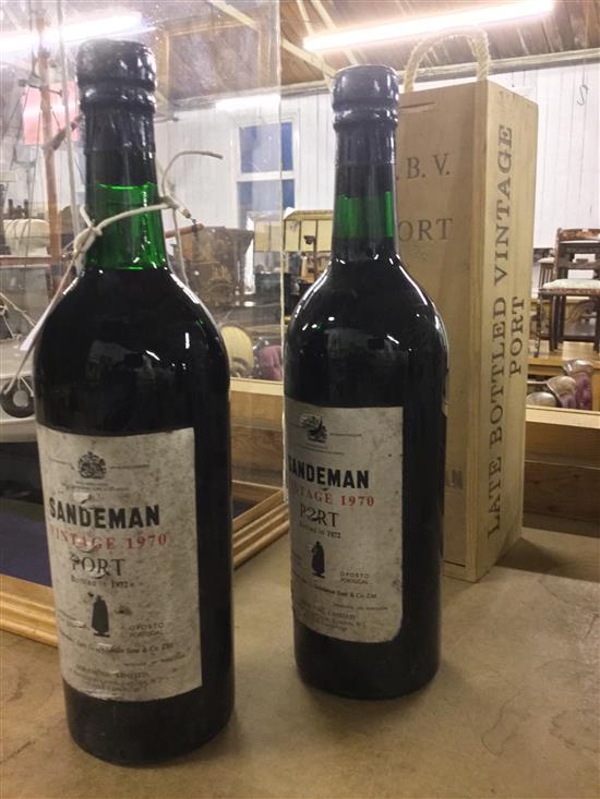 3 bottles of Sandemans port